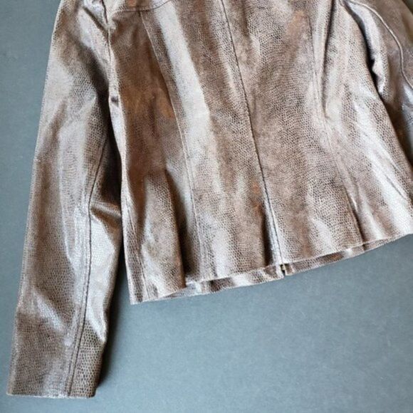 💍Alfani 100% Leather Brown Jacket - Picture 8 of 8